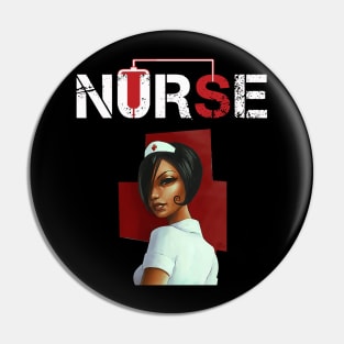 Womens RN CNA LPN Nurse Gifts Black Nurses T-Shirt Pin