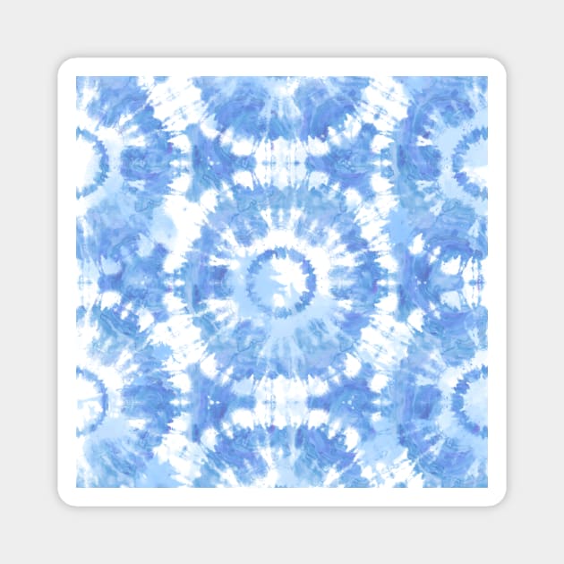 Blue and White Tie Dye Batik Magnet by LittleBean