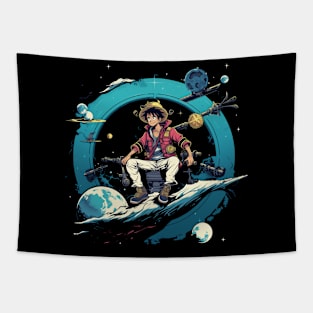 Luffy x Space - one piece anime character cool Tapestry