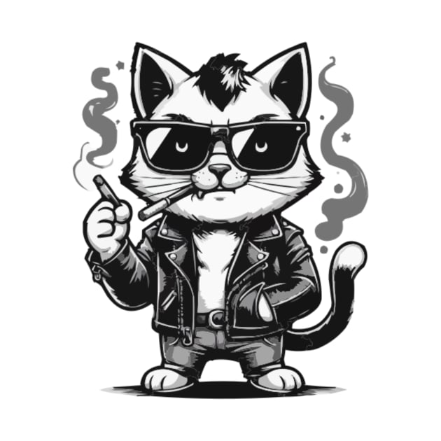 Funny Cool Cat Smoking Cigarrets Like a Gangsta by Cute Catss