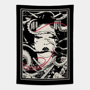 Geisha yokai portrait Tapestry