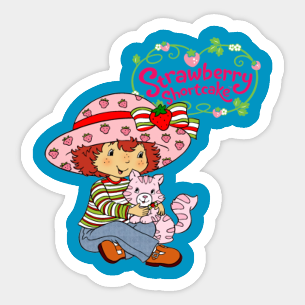 strawberry shortcake and cat - Strawberry Shortcake - Sticker