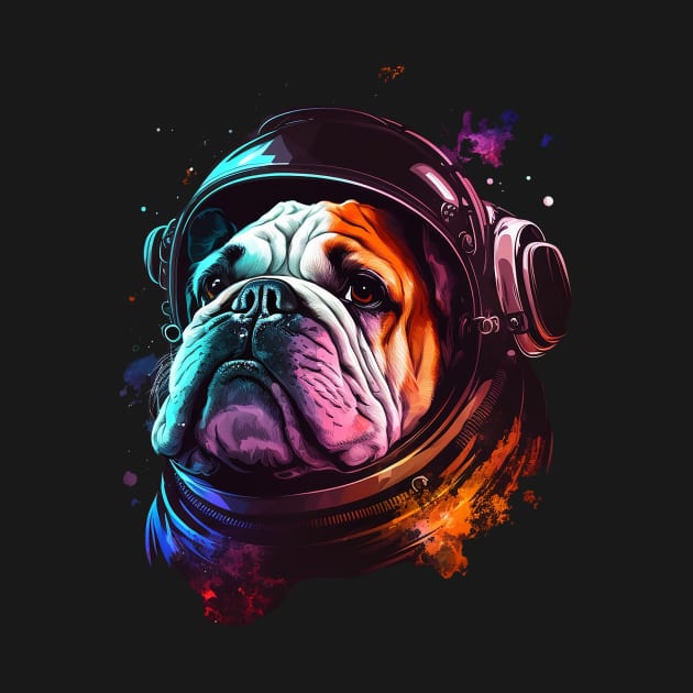 space bulldog by a cat cooking