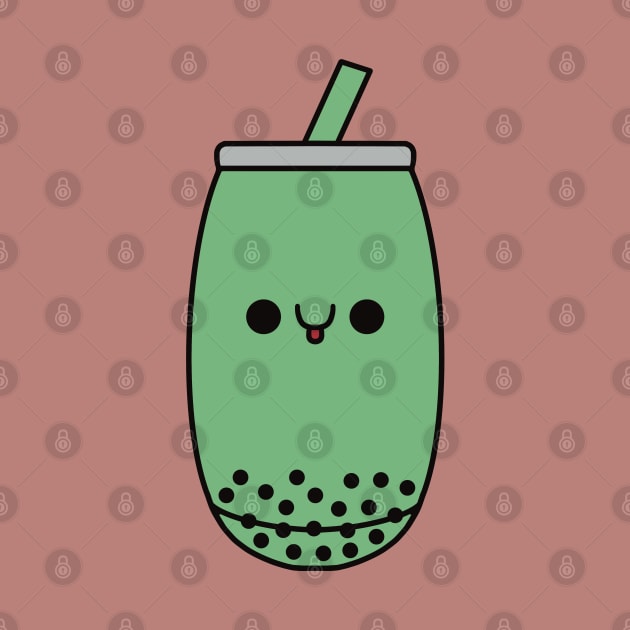 Cute Kawaii Honeydew Bubble Tea by KawaiiByDice