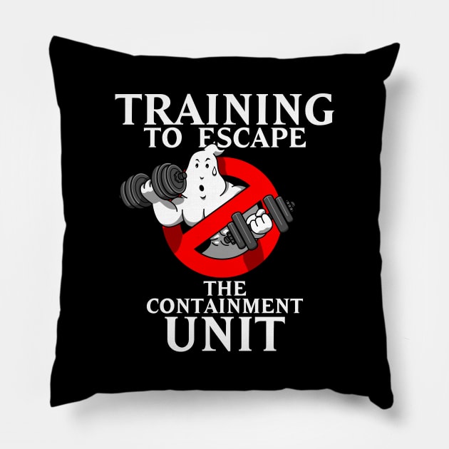 Ghost Training 80's Retro Paranormal Movie Gym Workout Meme Pillow by BoggsNicolas