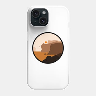 Minimalist Landscape - Orange Cliffs Phone Case