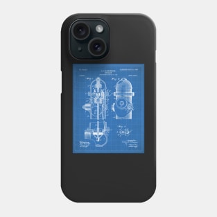 Fire Fighter Patent - Fire Hydrant Art - Blueprint Phone Case