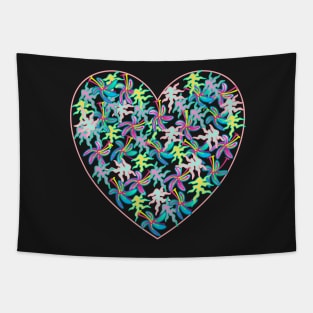 Flowers Heart Valentines Day Tapestry