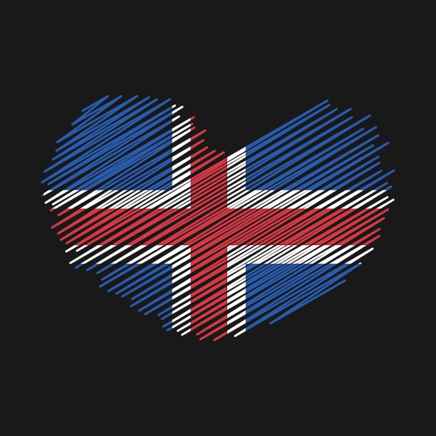 Iceland Heart Flag Design by Sanu Designs