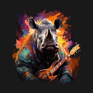 Rhinoceros Playing Guitar T-Shirt