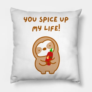 You Spice Up My Life Hot Sauce Sloth Pillow