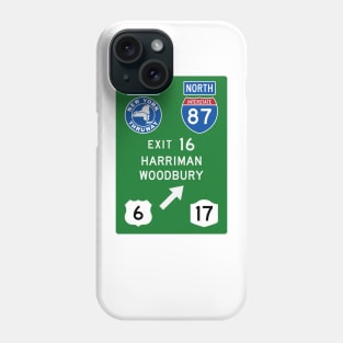 New York Thruway Northbound Exit 16: Harriman Woodbury Routes 6 and 17 Phone Case