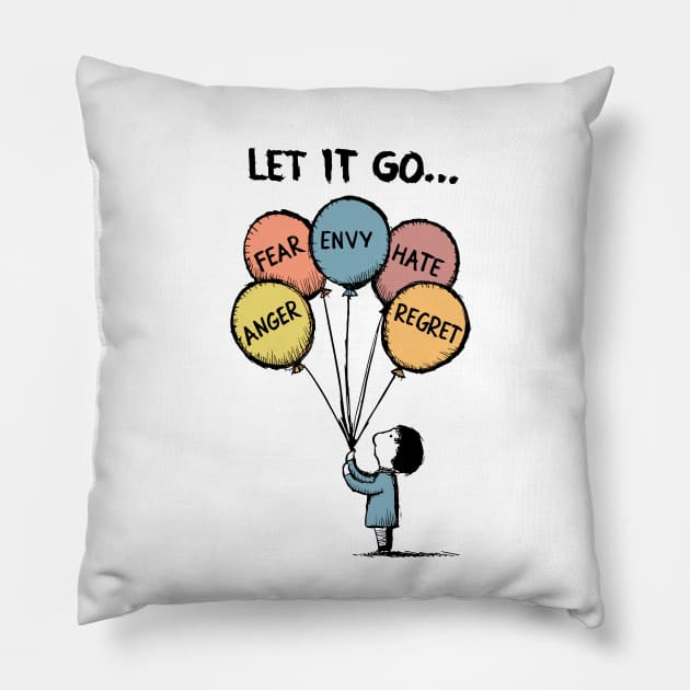 Let It Go Therapy Balloon Design Pillow by TF Brands