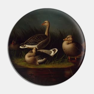 Greylag Geese, Copy After Ferdinand Von Wright by Magnus von Wright Pin