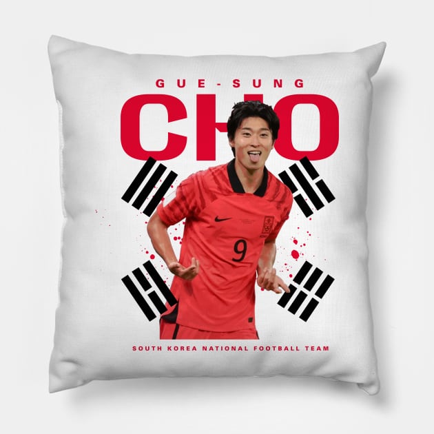 Cho Gue-sung South Korea Football Team Pillow by Juantamad