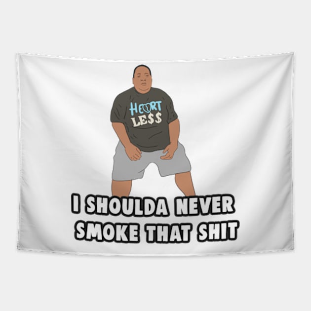 I Shoulda Never Smoke That Shit Meme Tapestry by Barnyardy