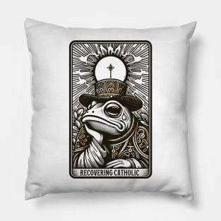 Recovering Catholic // Frog Vintage Design Pillow