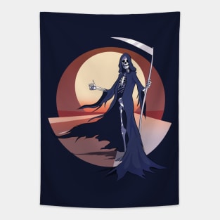 Grim reaper Hitchhiking Tapestry