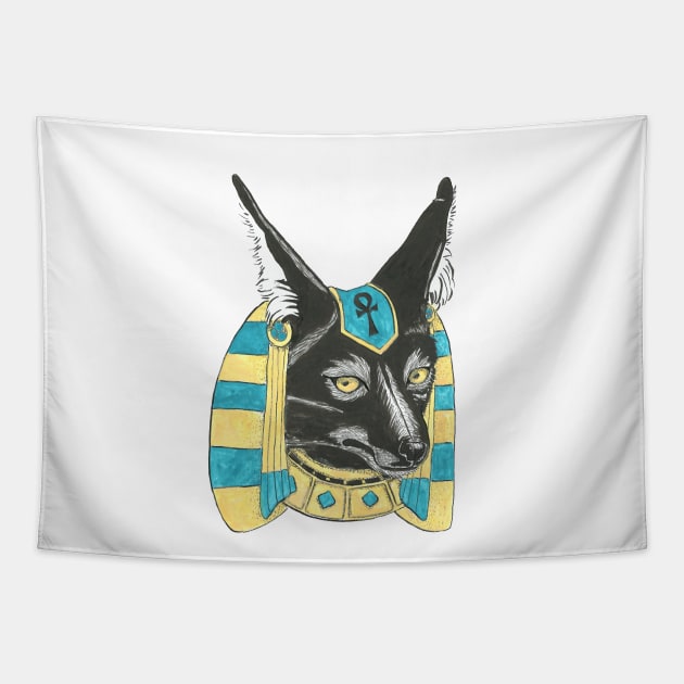 Anubis, god of the dead and hell Tapestry by Créa'RiBo