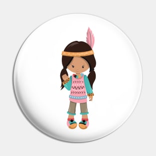 Native American Girl, Cute Girl, Brown Hair Pin