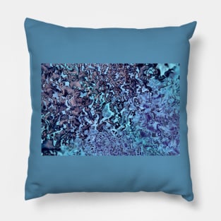 Blue Abstract Lichen Pillow