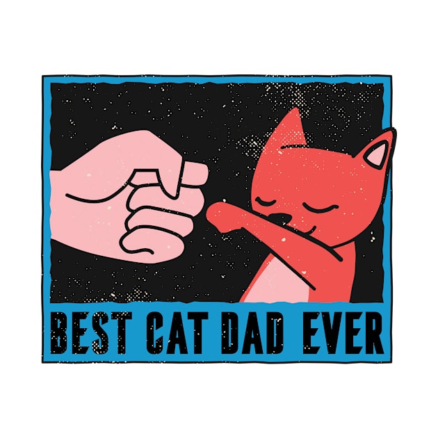 BEST CAT DAD EVER Vintage Fathers Day T-Shirt by mdstore