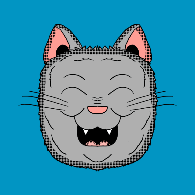 Happy Gray Kitty Head by Eric03091978