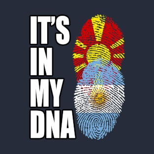 Macedonian And Argentinian Mix Heritage DNA Flag T-Shirt