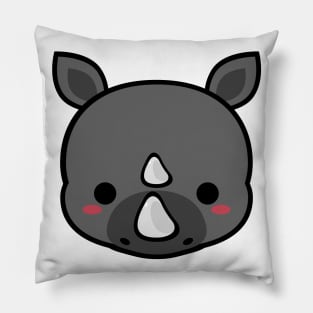 Cute Black Rhino Pillow