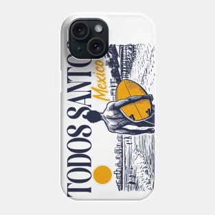 Vintage Surfing Todos Santos, Mexico // Retro Surfer Sketch // Surfer's Paradise Phone Case