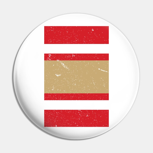 San Francisco Varsity Retro Home Red, White & Gold Design Pin by Culture-Factory