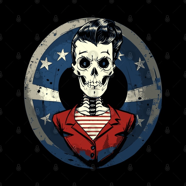 Fun Patriotic Rockabilly Skeleton by CGI Studios