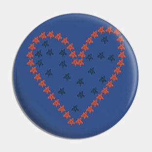 Whimsical Stars Heart Patriotic July 4th Pin
