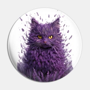 Cat made of Lavender flowers,  design for flower and cat lovers Pin