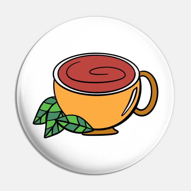 Cup of Tea Pin by Kelly Louise Art