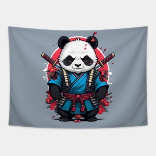 Japanese Samurai Panda Tattoo, Kawaii Ninja Panda Tapestry