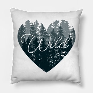 Wild Heart Design in Black Pillow