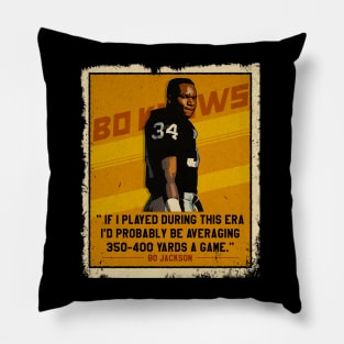 Bo Jackson Bo Knows Signature Vintage Legend Baseball Football Bootleg Rap Graphic Style Pillow