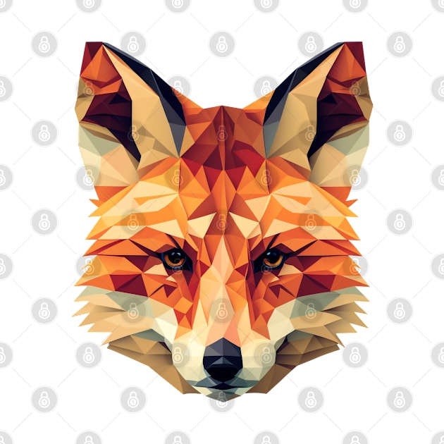 Fox Portrait Geometric by Bondoboxy