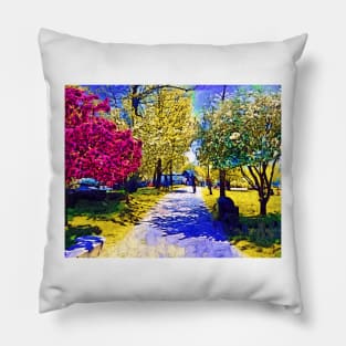 New England Village Public Garden Pillow