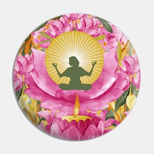 Yoga In The Lotus Pose Pin