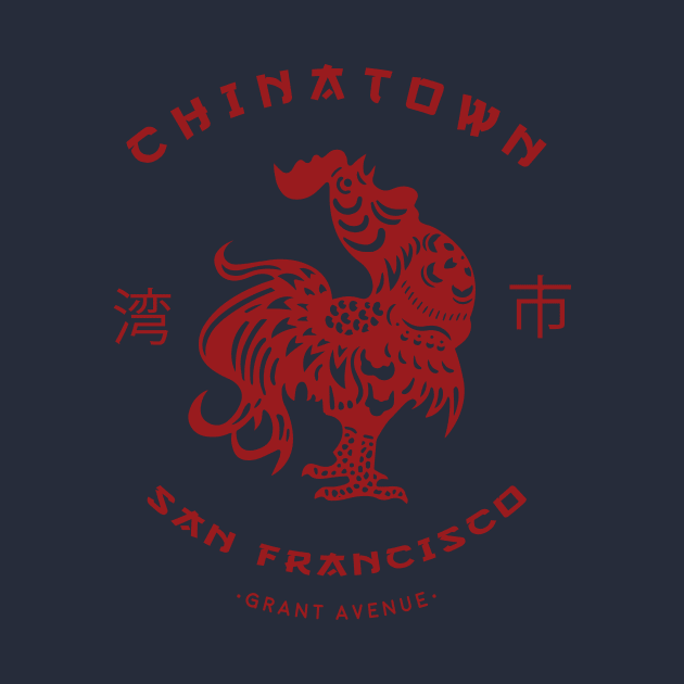 Vintage Asian Chinatown Rooster California by luckybengal