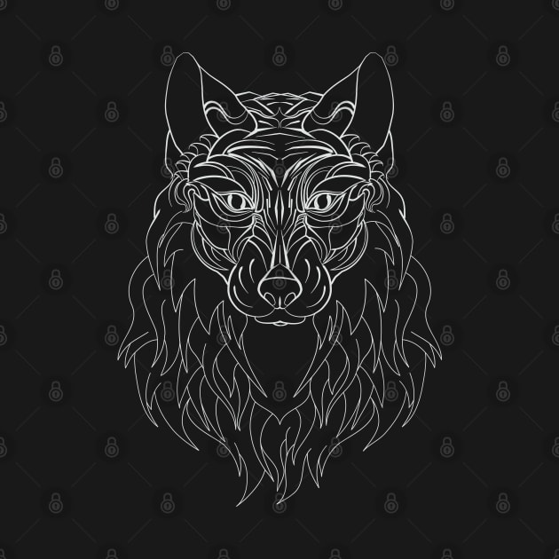 Wolf Face Hand Drawning by Swagmart