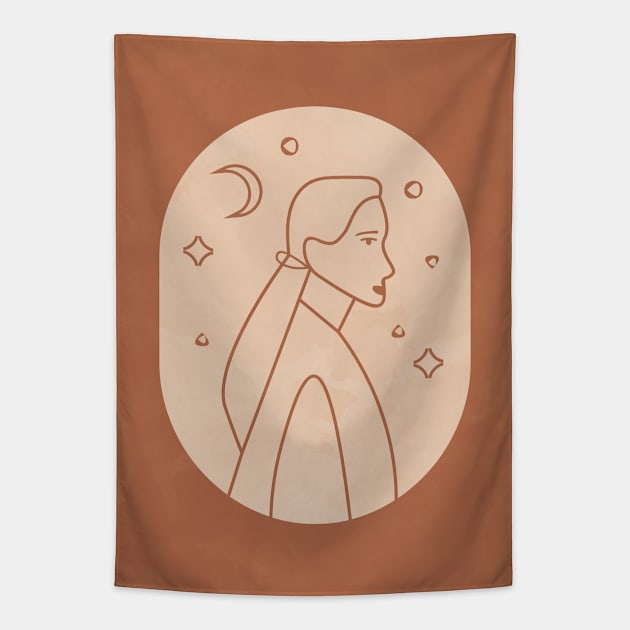 Minimal Woman Portrait 2 Tapestry by Colorable