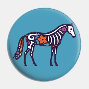 Colorful Day of the Dead Horse | Dia de los Muertos Animals Pin