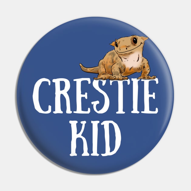 Crested Gecko Kid, Crestie Kid, Gecko Lover Pin by sockdogs