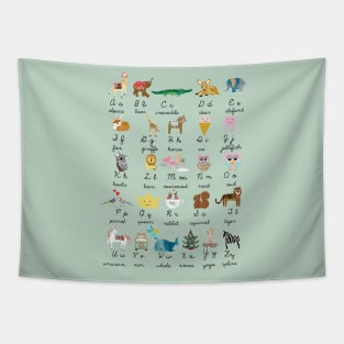 ABC with cute animals Tapestry