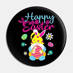 Happy Easter Day Bunny Spring Gnome Easter Egg Hunting Pin