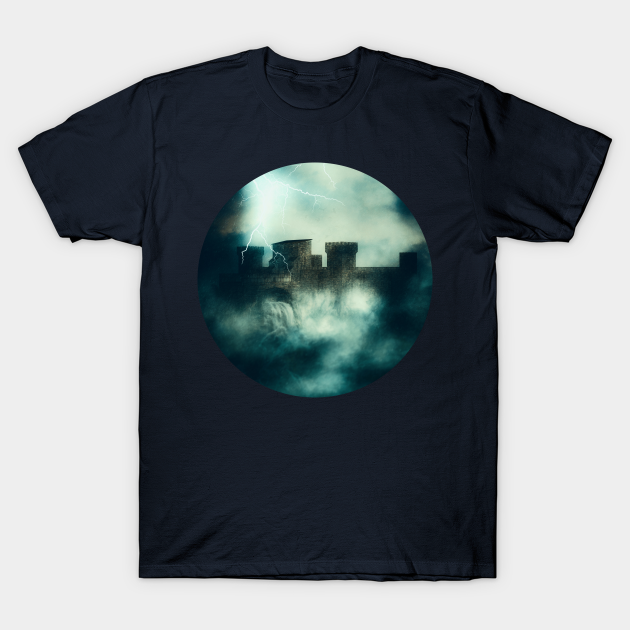 Discover Old castle in the fog - Castle - T-Shirt