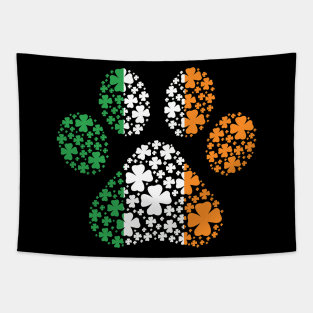 Irish Shamrock Lucky Pawprint Tapestry